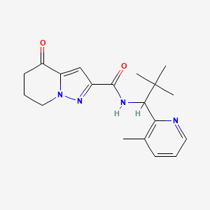 molecular formula C19H24N4O2 B7296437 N-[2,2-dimethyl-1-(3-methylpyridin-2-yl)propyl]-4-oxo-6,7-dihydro-5H-pyrazolo[1,5-a]pyridine-2-carboxamide 