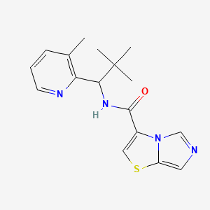 molecular formula C17H20N4OS B7296449 N-[2,2-dimethyl-1-(3-methylpyridin-2-yl)propyl]imidazo[5,1-b][1,3]thiazole-3-carboxamide 