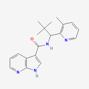 molecular formula C19H22N4O B7296462 N-[2,2-dimethyl-1-(3-methylpyridin-2-yl)propyl]-1H-pyrrolo[2,3-b]pyridine-3-carboxamide 