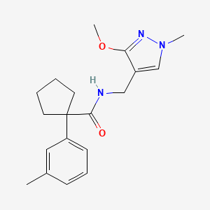 molecular formula C19H25N3O2 B7296583 N-[(3-methoxy-1-methylpyrazol-4-yl)methyl]-1-(3-methylphenyl)cyclopentane-1-carboxamide 
