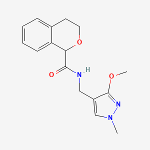 molecular formula C16H19N3O3 B7296597 N-[(3-methoxy-1-methylpyrazol-4-yl)methyl]-3,4-dihydro-1H-isochromene-1-carboxamide 