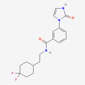 molecular formula C18H21F2N3O2 B7296613 N-[2-(4,4-difluorocyclohexyl)ethyl]-3-(2-oxo-1H-imidazol-3-yl)benzamide 
