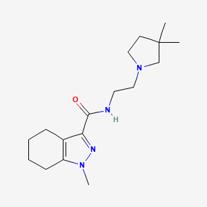 molecular formula C17H28N4O B7296662 N-[2-(3,3-dimethylpyrrolidin-1-yl)ethyl]-1-methyl-4,5,6,7-tetrahydroindazole-3-carboxamide 