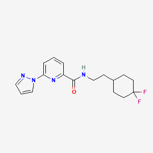 molecular formula C17H20F2N4O B7296677 N-[2-(4,4-difluorocyclohexyl)ethyl]-6-pyrazol-1-ylpyridine-2-carboxamide 