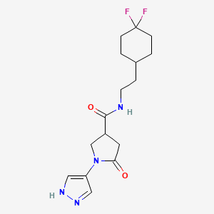 molecular formula C16H22F2N4O2 B7296683 N-[2-(4,4-difluorocyclohexyl)ethyl]-5-oxo-1-(1H-pyrazol-4-yl)pyrrolidine-3-carboxamide 
