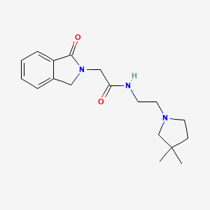 molecular formula C18H25N3O2 B7296687 N-[2-(3,3-dimethylpyrrolidin-1-yl)ethyl]-2-(3-oxo-1H-isoindol-2-yl)acetamide 