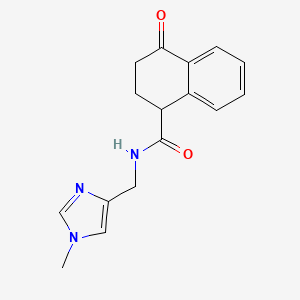 molecular formula C16H17N3O2 B7296706 N-[(1-methylimidazol-4-yl)methyl]-4-oxo-2,3-dihydro-1H-naphthalene-1-carboxamide 