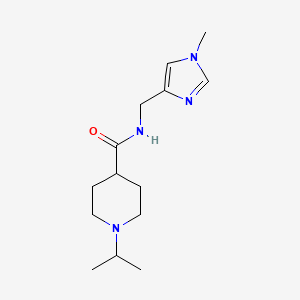 molecular formula C14H24N4O B7296710 N-[(1-methylimidazol-4-yl)methyl]-1-propan-2-ylpiperidine-4-carboxamide 