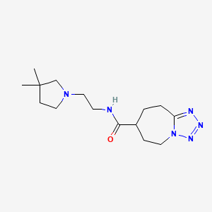 molecular formula C15H26N6O B7296719 N-[2-(3,3-dimethylpyrrolidin-1-yl)ethyl]-6,7,8,9-tetrahydro-5H-tetrazolo[1,5-a]azepine-7-carboxamide 