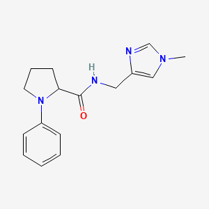 molecular formula C16H20N4O B7296730 N-[(1-methylimidazol-4-yl)methyl]-1-phenylpyrrolidine-2-carboxamide 