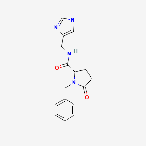 molecular formula C18H22N4O2 B7296738 N-[(1-methylimidazol-4-yl)methyl]-1-[(4-methylphenyl)methyl]-5-oxopyrrolidine-2-carboxamide 