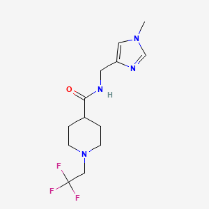molecular formula C13H19F3N4O B7296755 N-[(1-methylimidazol-4-yl)methyl]-1-(2,2,2-trifluoroethyl)piperidine-4-carboxamide 