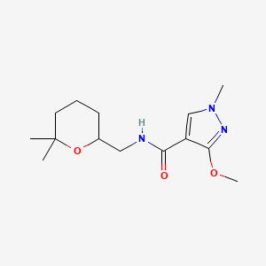 molecular formula C14H23N3O3 B7296774 N-[(6,6-dimethyloxan-2-yl)methyl]-3-methoxy-1-methylpyrazole-4-carboxamide 