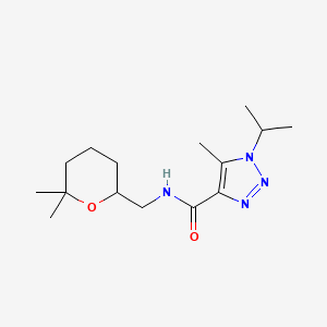 molecular formula C15H26N4O2 B7296784 N-[(6,6-dimethyloxan-2-yl)methyl]-5-methyl-1-propan-2-yltriazole-4-carboxamide 