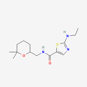 molecular formula C14H23N3O2S B7296785 N-[(6,6-dimethyloxan-2-yl)methyl]-2-(ethylamino)-1,3-thiazole-5-carboxamide 