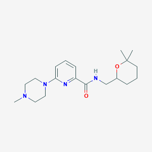molecular formula C19H30N4O2 B7296808 N-[(6,6-dimethyloxan-2-yl)methyl]-6-(4-methylpiperazin-1-yl)pyridine-2-carboxamide 