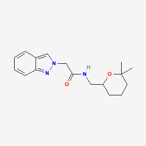 molecular formula C17H23N3O2 B7296815 N-[(6,6-dimethyloxan-2-yl)methyl]-2-indazol-2-ylacetamide 