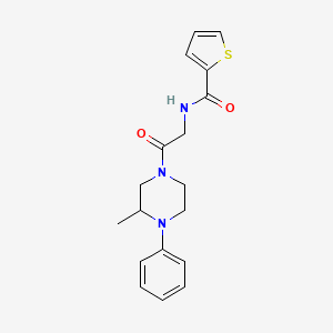 molecular formula C18H21N3O2S B7296909 N-[2-(3-methyl-4-phenylpiperazin-1-yl)-2-oxoethyl]thiophene-2-carboxamide 