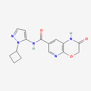 molecular formula C15H15N5O3 B7297051 N-(2-cyclobutylpyrazol-3-yl)-2-oxo-1H-pyrido[2,3-b][1,4]oxazine-7-carboxamide 