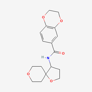 molecular formula C17H21NO5 B7297111 N-(1,8-dioxaspiro[4.5]decan-4-yl)-2,3-dihydro-1,4-benzodioxine-6-carboxamide 