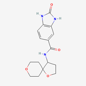 molecular formula C16H19N3O4 B7297122 N-(1,8-dioxaspiro[4.5]decan-4-yl)-2-oxo-1,3-dihydrobenzimidazole-5-carboxamide 