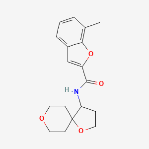 molecular formula C18H21NO4 B7297151 N-(1,8-dioxaspiro[4.5]decan-4-yl)-7-methyl-1-benzofuran-2-carboxamide 