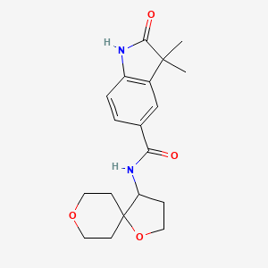 molecular formula C19H24N2O4 B7297165 N-(1,8-dioxaspiro[4.5]decan-4-yl)-3,3-dimethyl-2-oxo-1H-indole-5-carboxamide 