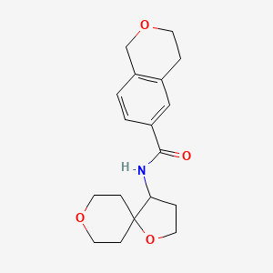 molecular formula C18H23NO4 B7297183 N-(1,8-dioxaspiro[4.5]decan-4-yl)-3,4-dihydro-1H-isochromene-6-carboxamide 