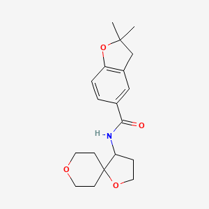 molecular formula C19H25NO4 B7297188 N-(1,8-dioxaspiro[4.5]decan-4-yl)-2,2-dimethyl-3H-1-benzofuran-5-carboxamide 