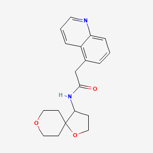 molecular formula C19H22N2O3 B7297205 N-(1,8-dioxaspiro[4.5]decan-4-yl)-2-quinolin-5-ylacetamide 