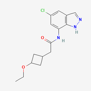 molecular formula C15H18ClN3O2 B7297212 N-(5-chloro-1H-indazol-7-yl)-2-(3-ethoxycyclobutyl)acetamide 