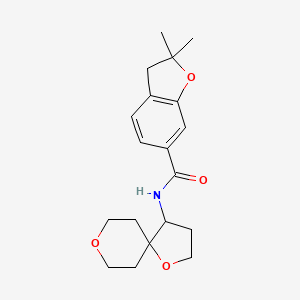 molecular formula C19H25NO4 B7297213 N-(1,8-dioxaspiro[4.5]decan-4-yl)-2,2-dimethyl-3H-1-benzofuran-6-carboxamide 