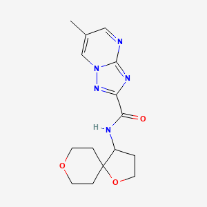 molecular formula C15H19N5O3 B7297220 N-(1,8-dioxaspiro[4.5]decan-4-yl)-6-methyl-[1,2,4]triazolo[1,5-a]pyrimidine-2-carboxamide 