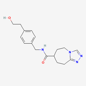 molecular formula C17H22N4O2 B7297556 N-[[4-(2-hydroxyethyl)phenyl]methyl]-6,7,8,9-tetrahydro-5H-[1,2,4]triazolo[4,3-a]azepine-7-carboxamide 
