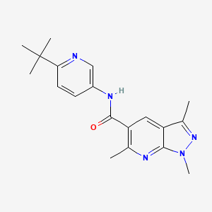 molecular formula C19H23N5O B7297560 N-(6-tert-butylpyridin-3-yl)-1,3,6-trimethylpyrazolo[3,4-b]pyridine-5-carboxamide 