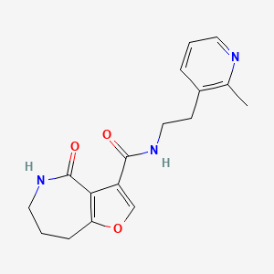 molecular formula C17H19N3O3 B7297643 N-[2-(2-methylpyridin-3-yl)ethyl]-4-oxo-5,6,7,8-tetrahydrofuro[3,2-c]azepine-3-carboxamide 