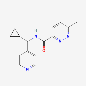 molecular formula C15H16N4O B7297708 N-[cyclopropyl(pyridin-4-yl)methyl]-6-methylpyridazine-3-carboxamide 