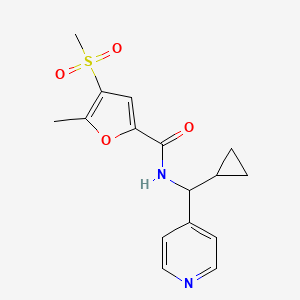 molecular formula C16H18N2O4S B7297714 N-[cyclopropyl(pyridin-4-yl)methyl]-5-methyl-4-methylsulfonylfuran-2-carboxamide 