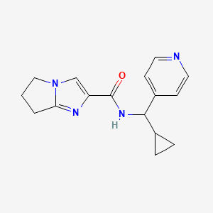 molecular formula C16H18N4O B7297722 N-[cyclopropyl(pyridin-4-yl)methyl]-6,7-dihydro-5H-pyrrolo[1,2-a]imidazole-2-carboxamide 