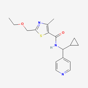 molecular formula C17H21N3O2S B7297728 N-[cyclopropyl(pyridin-4-yl)methyl]-2-(ethoxymethyl)-4-methyl-1,3-thiazole-5-carboxamide 