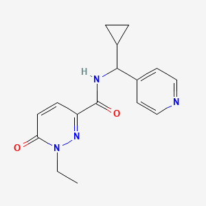 molecular formula C16H18N4O2 B7297764 N-[cyclopropyl(pyridin-4-yl)methyl]-1-ethyl-6-oxopyridazine-3-carboxamide 