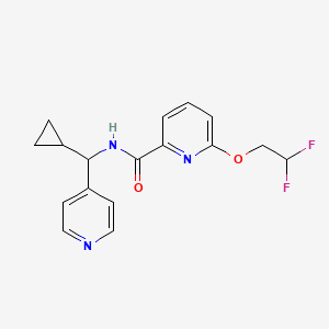 molecular formula C17H17F2N3O2 B7297770 N-[cyclopropyl(pyridin-4-yl)methyl]-6-(2,2-difluoroethoxy)pyridine-2-carboxamide 
