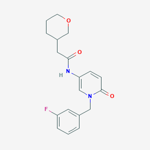molecular formula C19H21FN2O3 B7297850 N-[1-[(3-fluorophenyl)methyl]-6-oxopyridin-3-yl]-2-(oxan-3-yl)acetamide 
