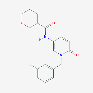 molecular formula C18H19FN2O3 B7297874 N-[1-[(3-fluorophenyl)methyl]-6-oxopyridin-3-yl]oxane-3-carboxamide 