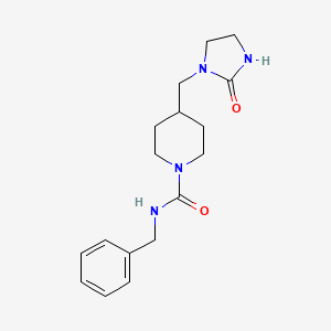 molecular formula C17H24N4O2 B7297895 N-benzyl-4-[(2-oxoimidazolidin-1-yl)methyl]piperidine-1-carboxamide 
