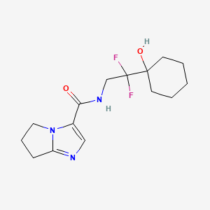molecular formula C15H21F2N3O2 B7297897 N-[2,2-difluoro-2-(1-hydroxycyclohexyl)ethyl]-6,7-dihydro-5H-pyrrolo[1,2-a]imidazole-3-carboxamide 