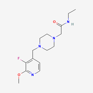molecular formula C15H23FN4O2 B7298052 N-ethyl-2-[4-[(3-fluoro-2-methoxypyridin-4-yl)methyl]piperazin-1-yl]acetamide 