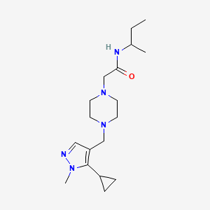molecular formula C18H31N5O B7298069 N-butan-2-yl-2-[4-[(5-cyclopropyl-1-methylpyrazol-4-yl)methyl]piperazin-1-yl]acetamide 