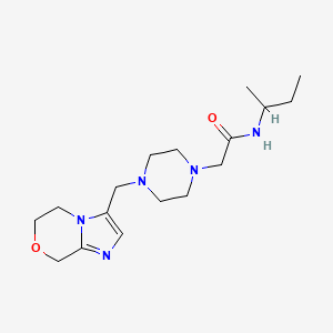 molecular formula C17H29N5O2 B7298077 N-butan-2-yl-2-[4-(6,8-dihydro-5H-imidazo[2,1-c][1,4]oxazin-3-ylmethyl)piperazin-1-yl]acetamide 