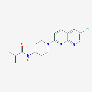 molecular formula C17H21ClN4O B7298338 N-[1-(6-chloro-1,8-naphthyridin-2-yl)piperidin-4-yl]-2-methylpropanamide 